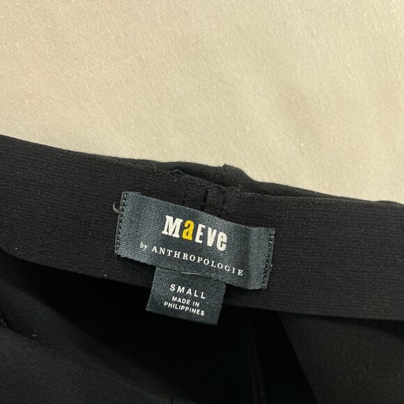 Maeve by Anthropologie Pull On Pants Womens S High Rise Stretch Split Hem Black - Picture 10 of 11